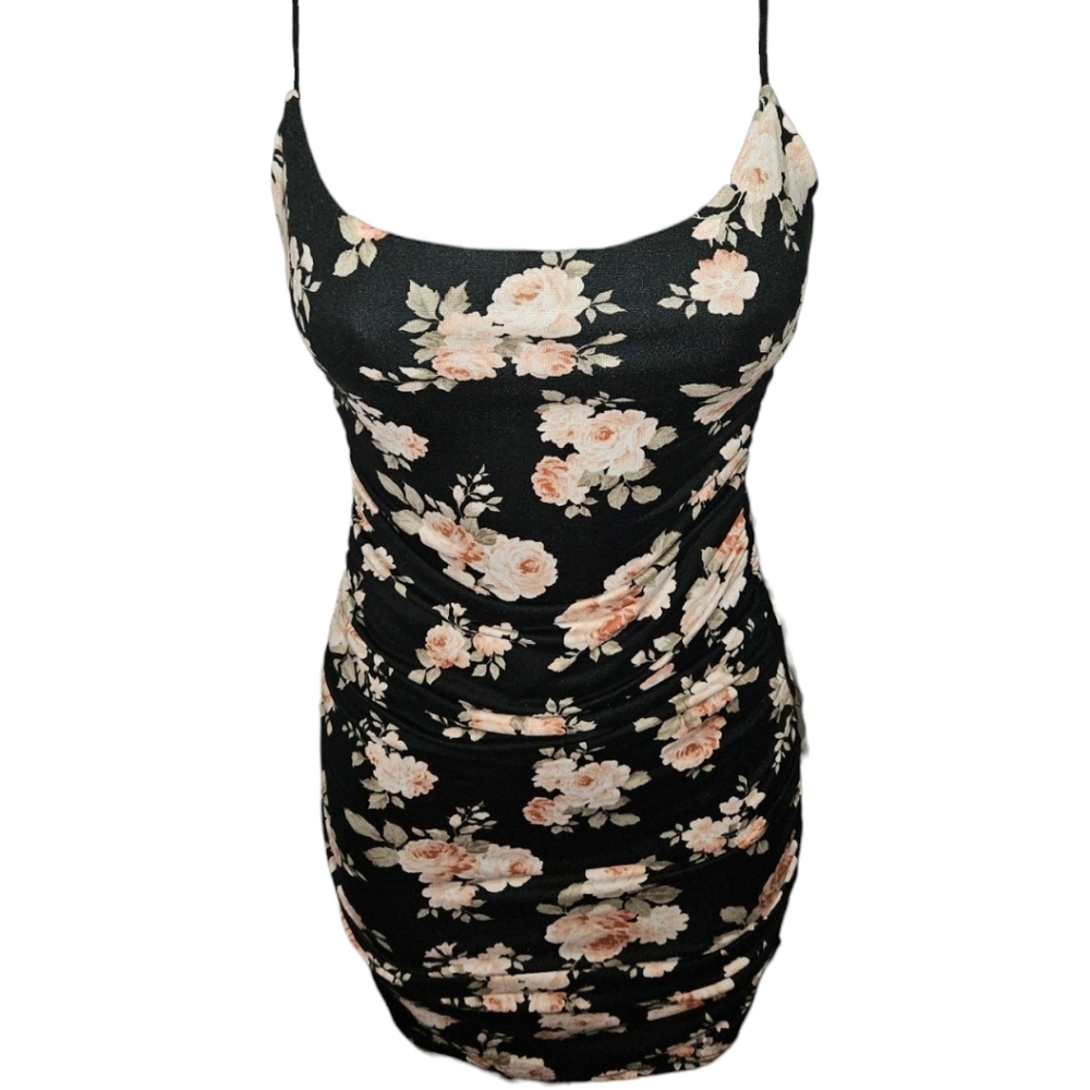 NWT Windsor Floral Ruffled Side Bodycon Tank Dress